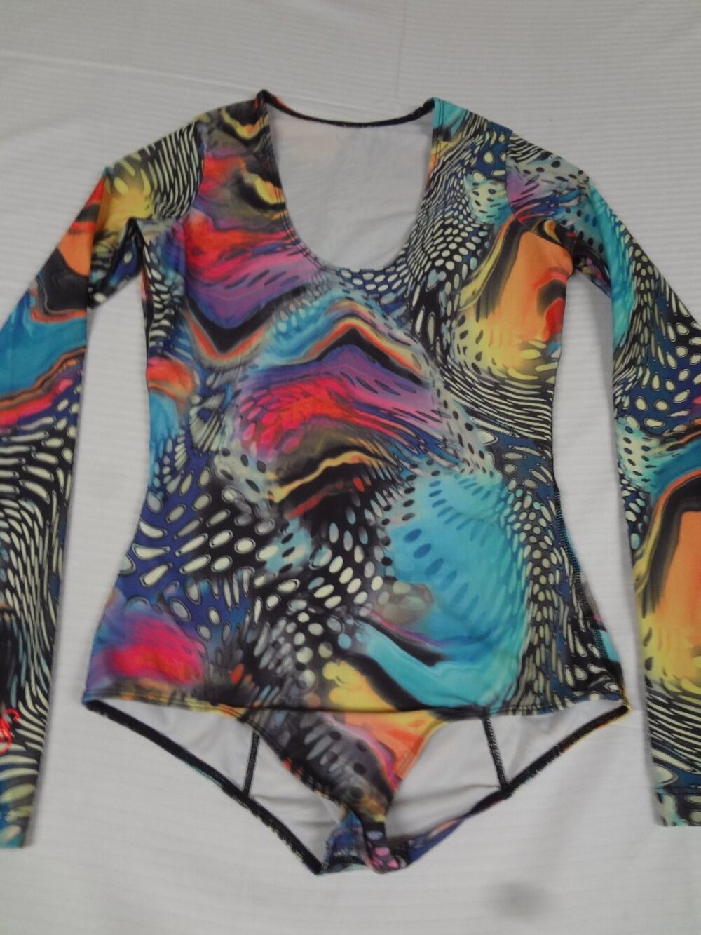 SLIP INS BODYSUIT ONE PIECE SPF 60+ LEOTARD MULTICOLOR WOMENS SMALL L734